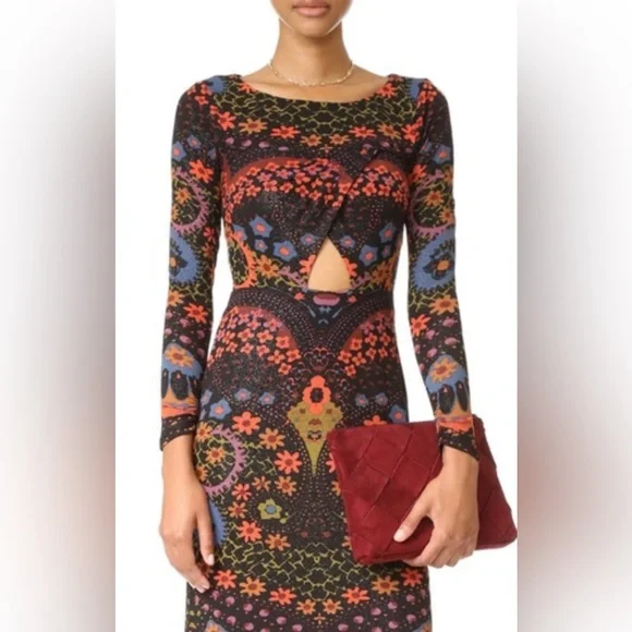 New💥Free People long sleeve midi dress XS - Picture 2 of 4